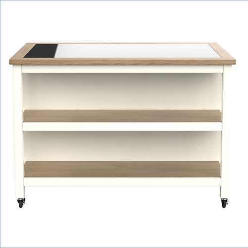 Cream mobile kitchen island - cream,