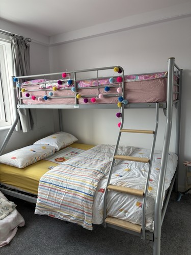 Bunk beds triple grey - bunk,