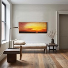 YorkshireDales Sunset Skyscape . Artist Dales Original Oil Painting Canvas #2