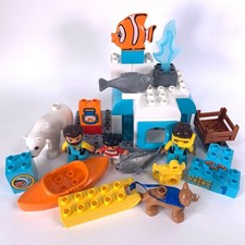 Lego Duplo Arctic Scuba Polar Bear Eskimo Bundle Dog Sled Canoe Kayak Fish Diver