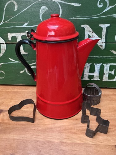 Vintage tomatoe red enamel - vintage,