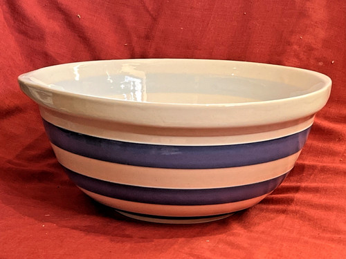 Green blue cornishware - 10",