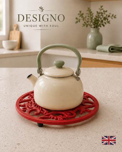 Round cast iron trivet - round,