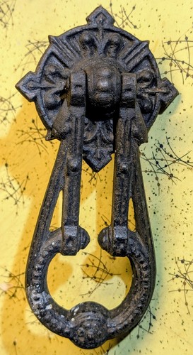 Antique cast iron door knocker - iron,