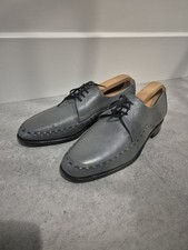 Loake Formby Shoes Grey Leather Made In England Size 8.5 UK Good Condition Used