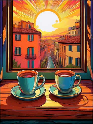 Tile mural italian - mural, two