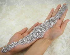 Diamante Pearls Motif Beaded Dancing Dress Applique Rhinestone Costume Applique