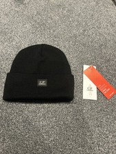 CP Company Black Beanie Hat