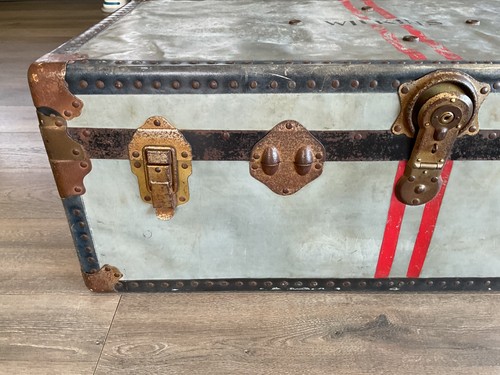 Vintage steamer travel trunk - steamer,
