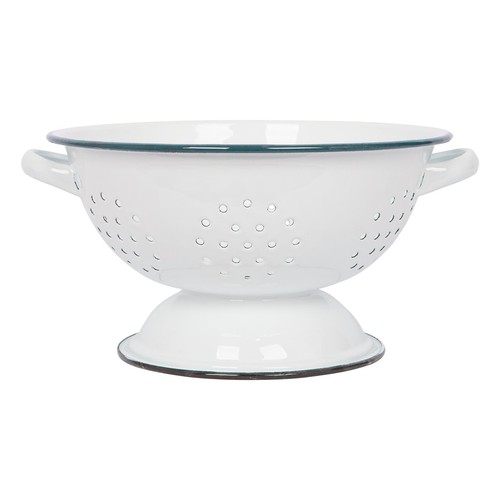 White enamel colander 23 - white,