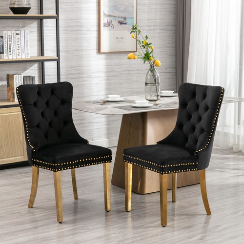Black velvet upholstered - velvet,