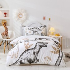 3D Dinosaur Kids White Quilt Cover Set Bedding Sets Pillowcases