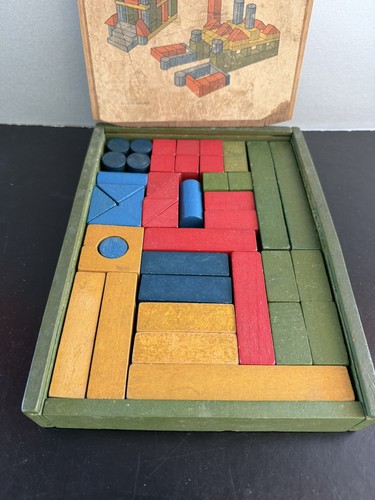 Vintage wooden toy building - vintage,