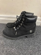 TIMBERLAND Ladies UK 5 Black Premium 6 in Leather Ankle Boots CG H17