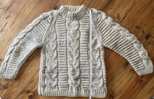 Hand Knitted Unisex Aran Cable