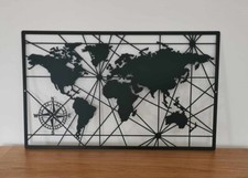 World Map Metal Wall Art