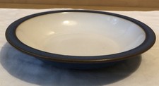 Denby Imperial Blue Shallow Rimmed Bowl Cereal Soup Pasta Bowl Stoneware