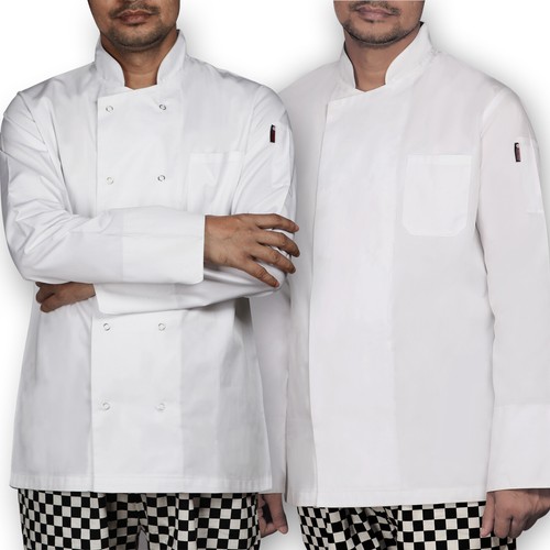 White long sleeve chef - white,