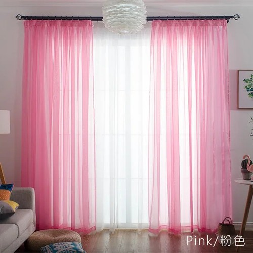 Voile sheer curtain - sheer, pocket