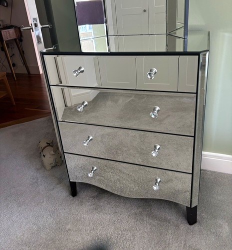 Mirrored glass drawer chest - glass, 4