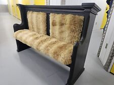 Oak Pew Church Bench Antique With Soft Bear Like Fur , NEW , Corridor,  Bedroom 