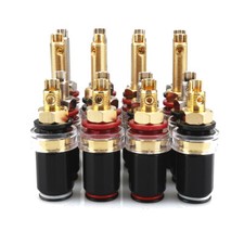 4pcs Gold Rhodium Plated HiFi Amplifier Speaker Binding Post Socket Terminal