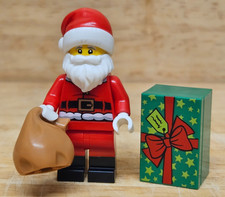 LEGO BAM Santa Claus Father Christmas Minifigure with Sack and Present - NEW