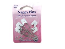 Nappy Safety Pins White x