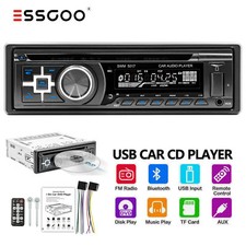 Single 1Din Car Stereo with CD/DVD MP3 Player Bluetooth FM Radio USB AUX In-dash