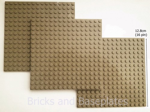 Lego dark tan plate - 3, x