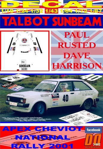 Decal talbot sunbeam gp2 - talbot, ti