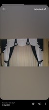 SWAGS AND TAILS+ CURTAINS  WHITE/BLACK + GLITTER MOTIFS  90X65X90 UNLINED