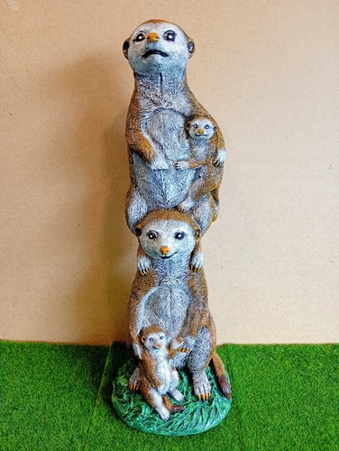 Concrete hand painted meerkat - concrete,