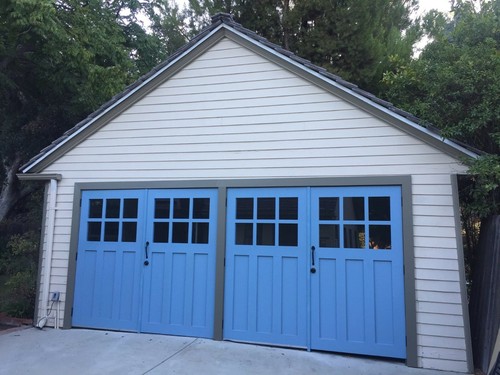 Solid wood garage - solid, doors