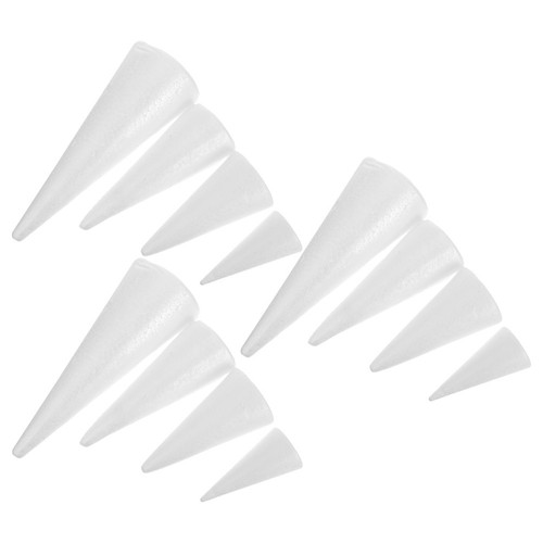 White foam cone - cone, 12pcs