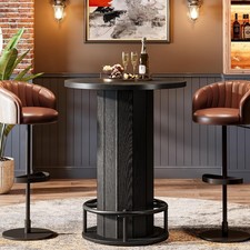 Round Bar Table, 39.4" H Wood