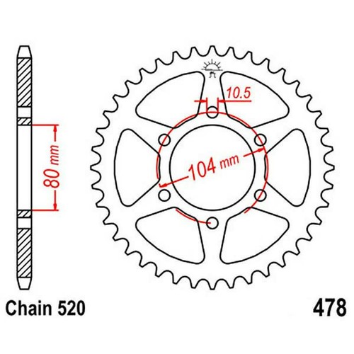 Crown teeth 520 - 520, 727.08.65