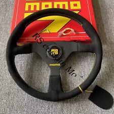 MOMO BLACK EDITION 350mm/14inch MOD07 Flat bracket Suede Steering Wheel