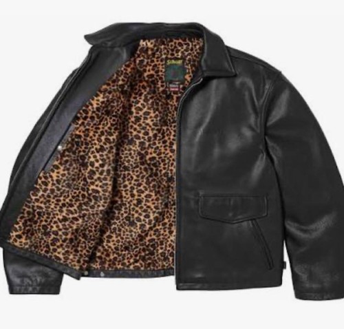 Supreme schott black leather - x,