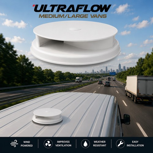 White rotary van roof vent - white,