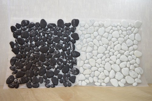 Black white pebble stone - white,