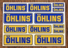 OHLINS STICKER SETS - SHEET OF 12 STICKERS - DECALS - Motorcycling 
