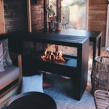 Black Gas Fire Pit Table with