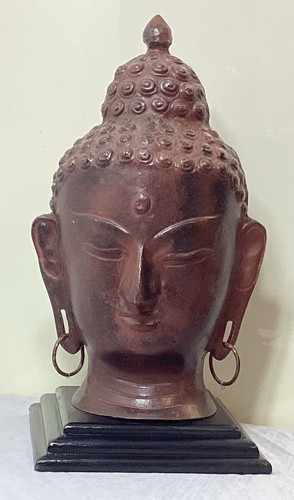 Large bronze buddha head - buddha, bust