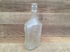 Vintage Clear Glass 10.5” Tall Poison Bottle Not To Be Taken Wired Blob Top