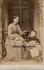 CDV MOTHER & BABY IN 3 WHEELED