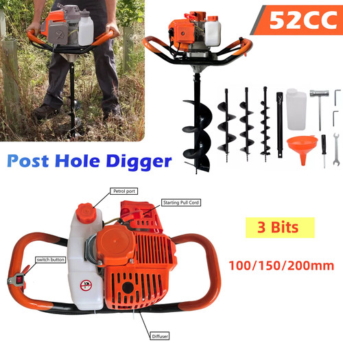 52cc petrol post hole borer - hole,