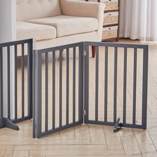 4 Panel 6FT Play Pen Puppy Pet Dog Wooden Folding Gate Fence Divider Room Indoor