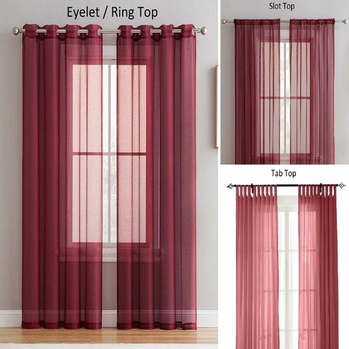 Voile curtains pair - curtains,