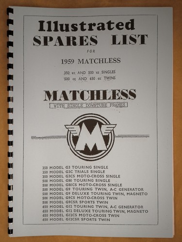 Matchless parts manual - manual, for